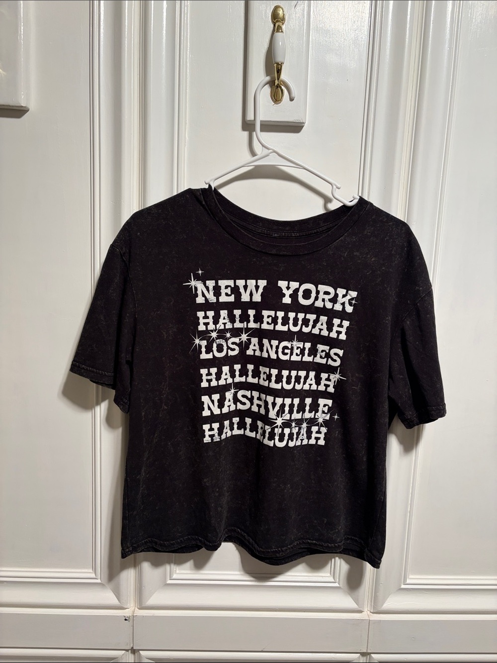 Rebellious One Black Graphic Tee with City Text